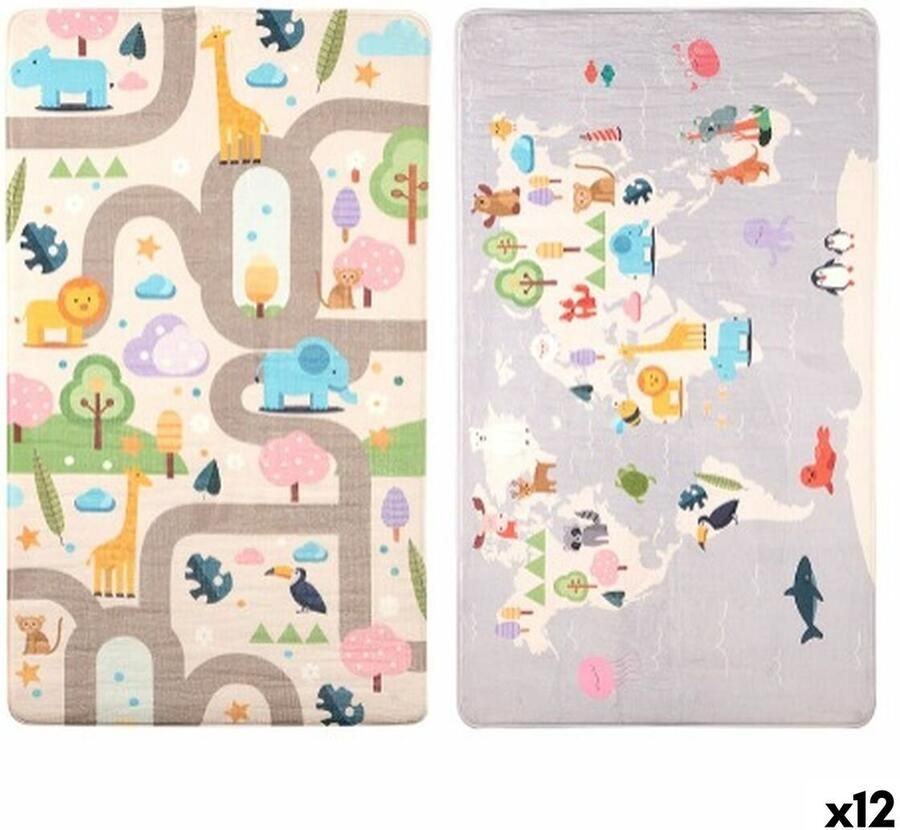 Gift Decor Kinderdeken dieren 140 x 0 6 x 80 cm Multicolour (12 Stuks)