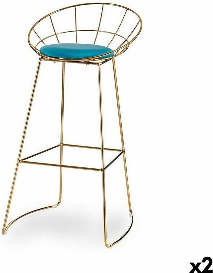 Gift Decor Kruk Blauw Gouden Ijzer 51 x 94 x 52 cm (2 Stuks)