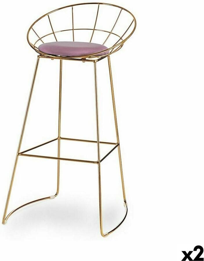 Gift Decor Kruk Roze Gouden Ijzer 51 x 94 x 52 cm (2 Stuks)