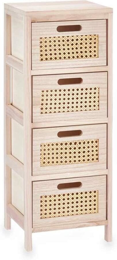 Gift Decor Ladenkast Rattan Natuurlijk 27 x 73 x 25 cm 4 lades