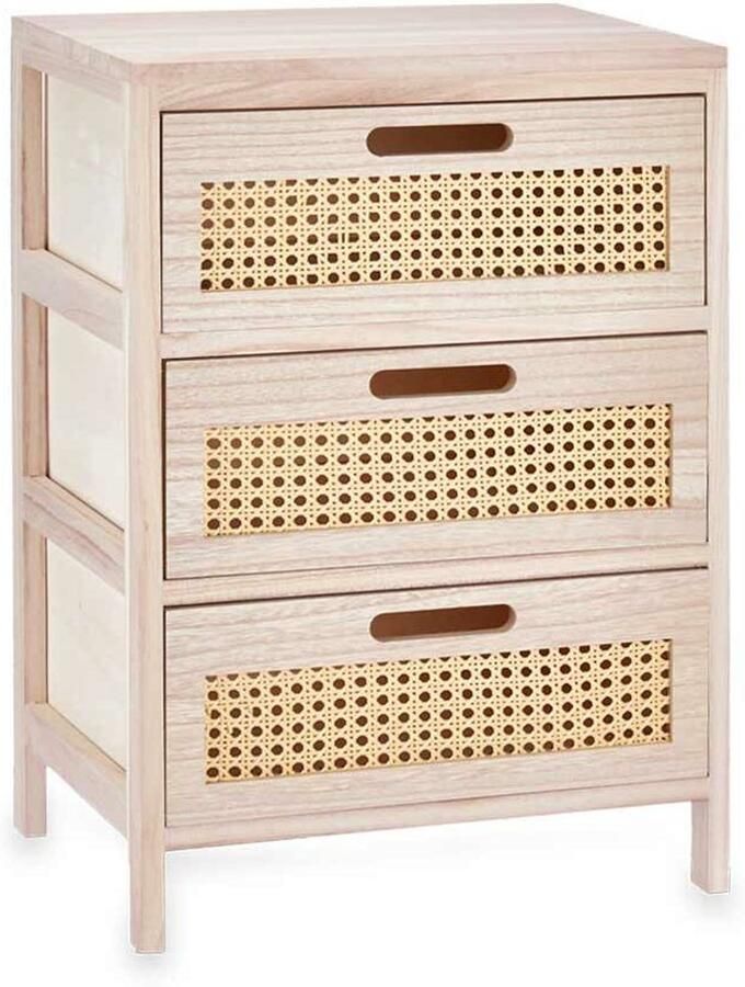 Gift Decor Ladenkast Rattan Natuurlijk 40 x 58 x 29 cm 3 lades