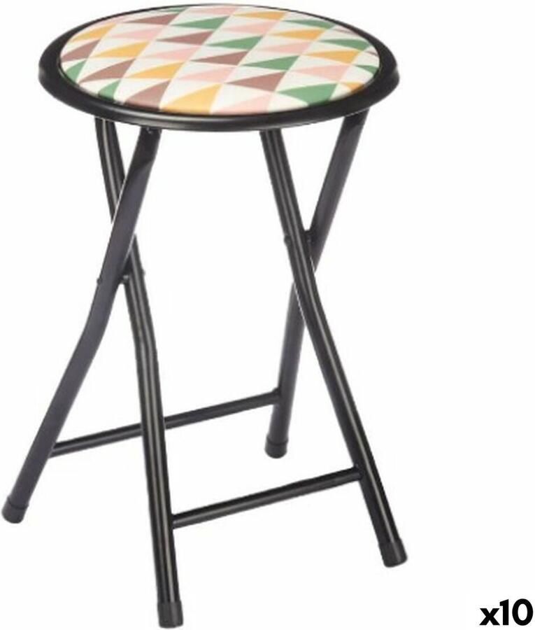 Gift Decor Opvouwbare stoel Geometric Zwart PVC Metaal 30 x 30 x 45 cm (10 Stuks)