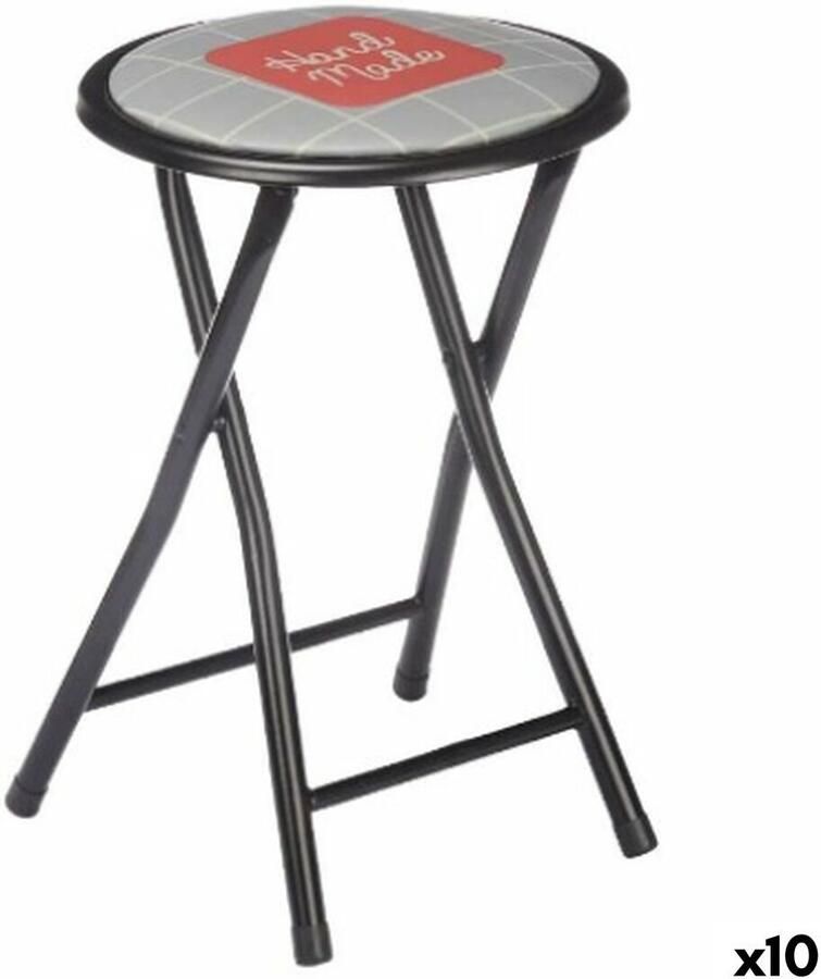 Gift Decor Opvouwbare stoel Hand Made Bruin Zwart Grijs PVC Metaal 30 x 30 x 45 cm (10 Stuks)