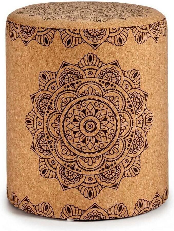 Gift Decor Poef Mandala Bruin MDF Kurk (34 x 39 x 34 cm)