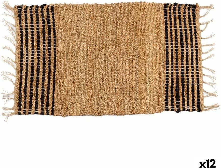 Gift Decor Tapijt 84862-CEEJAY Zwart Natuurlijk 60 x 90 cm (12 Stuks)