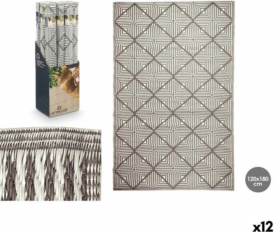 Gift Decor Tapijt EXAG-1006 Wit Grijs Polypropyleen 120 x 180 cm (12 Stuks)