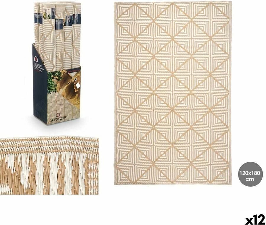 Gift Decor Tapijt GiftDecor EXAG-1005 Wit Beige Polypropyleen 120 x 180 cm (12 Stuks)