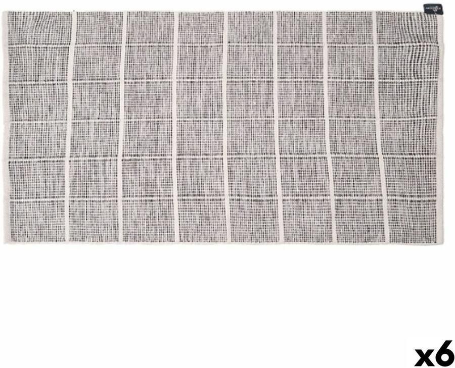 Gift Decor Tapijt Grijs Ruiten 140 x 80 cm (6 Stuks)