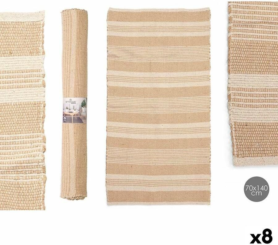 Gift Decor Tapijt NO.01 Wit Bruin 70 x 140 cm (8 Stuks)