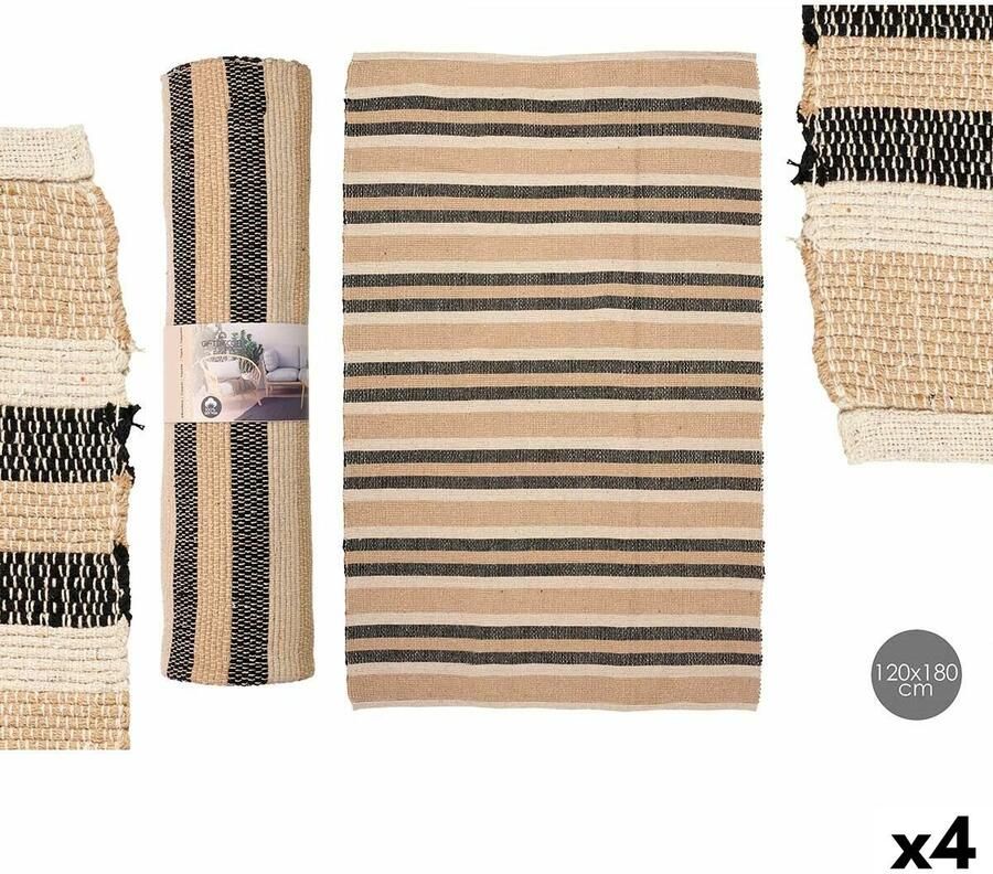 Gift Decor Tapijt NO.05 Wit Bruin Zwart 120 x 180 cm (4 Stuks)