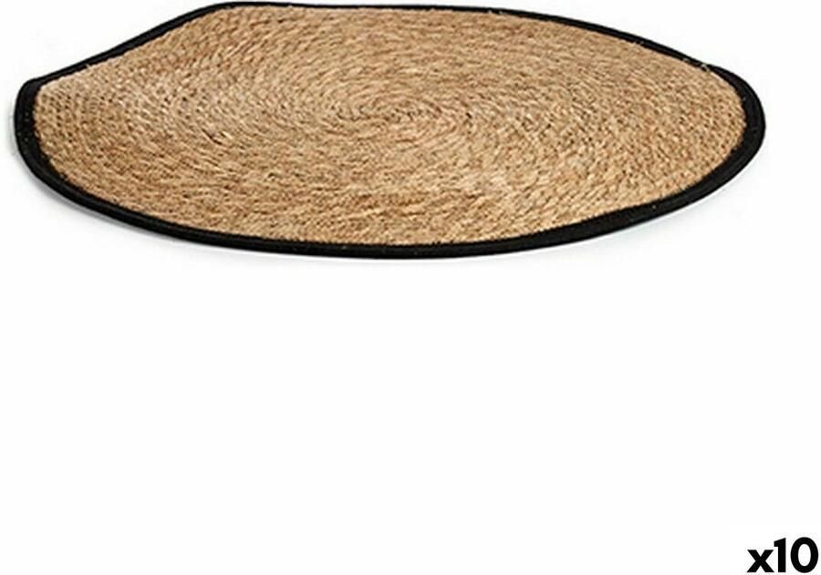 Gift Decor Tapijt Zwart Natuurlijk 80 x 1 x 80 cm (10 Stuks)