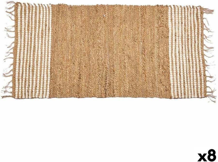 Gift Decor Tapijt Zwart Natuurlijk Strepen 70 x 1 x 140 cm (8 Stuks)