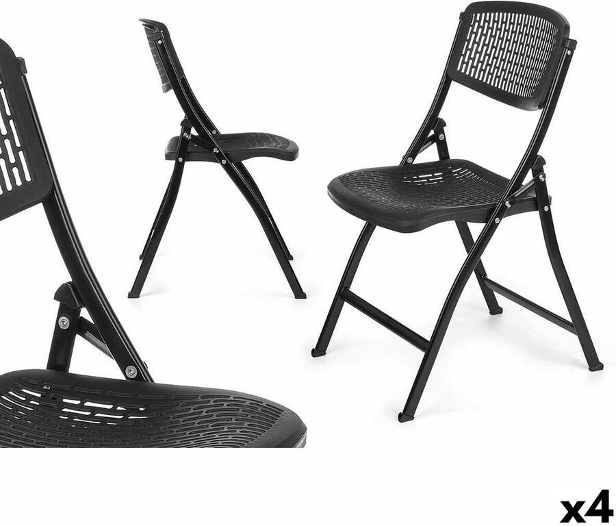 Gift Decor Vouwbare Stoel ZJ-Y59BL Zwart 59 x 50 x 82 cm 108 x 13 5 x 50 cm (4 Stuks)