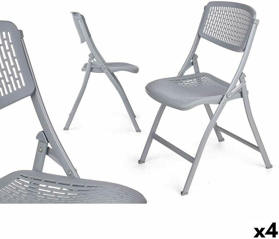 Gift Decor Vouwbare Stoel ZJ-Y59GR Grijs 59 x 50 x 82 cm 108 x 13 5 x 50 cm (4 Stuks)