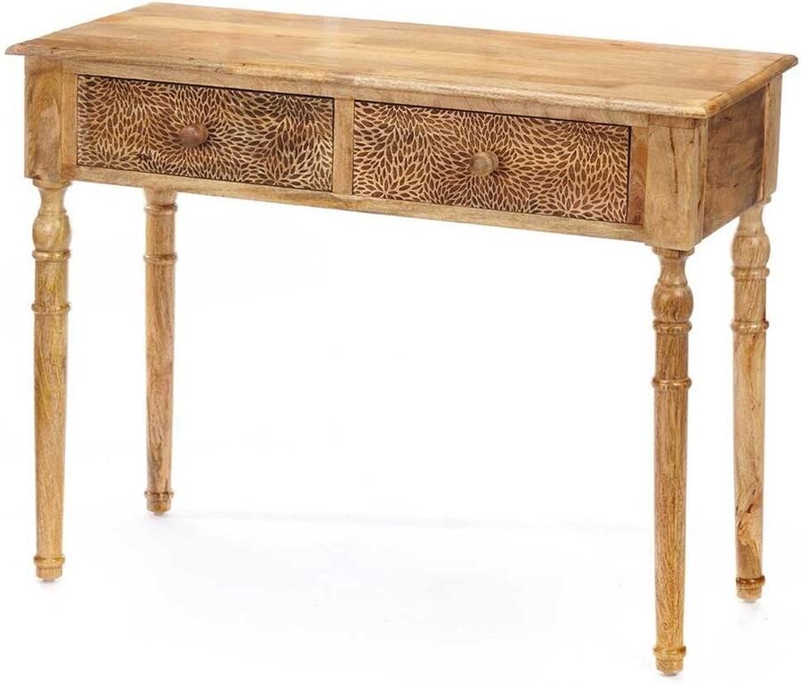 Gift Decor Zijtafel met 2 lades 39 Bruin 98 x 77 x 42 cm Lakens