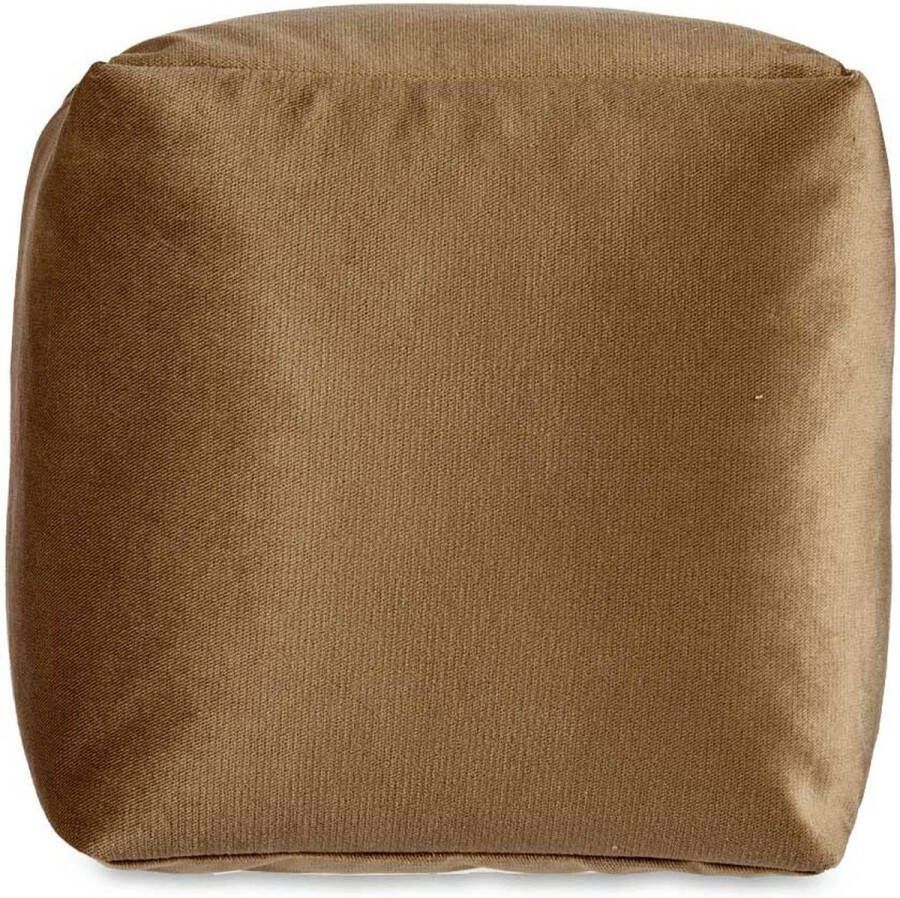 Giftdecor Velvet Poef Ezra 4 Stuks Fluweel Bruin 30 x 30 x 30 cm