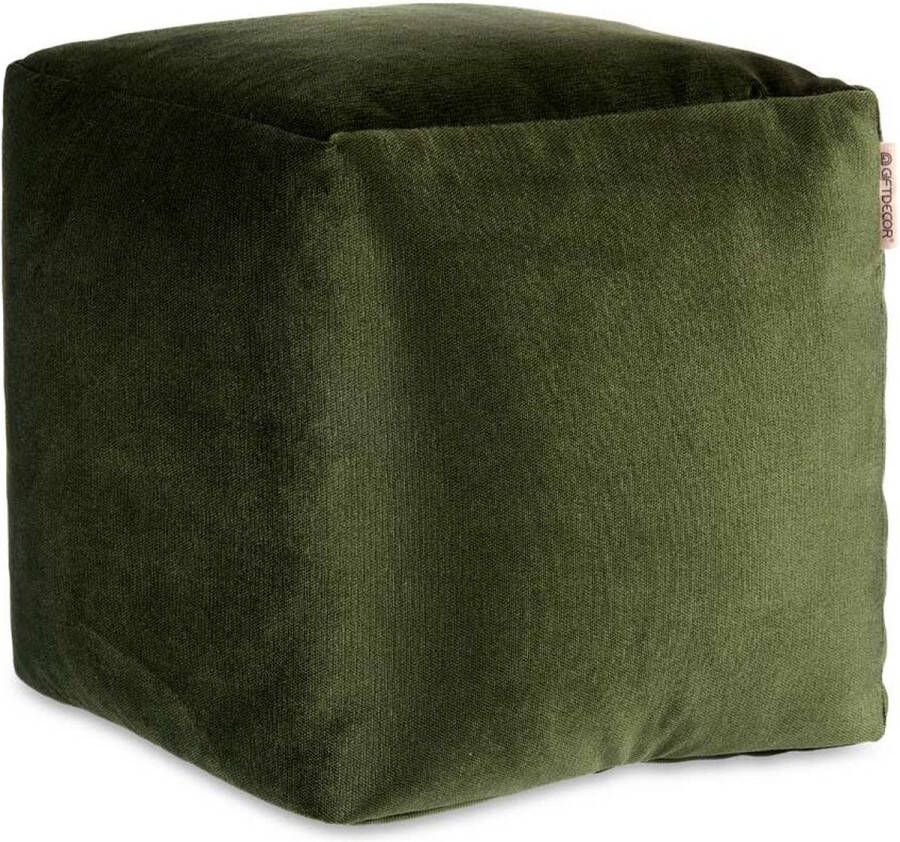 Giftdecor Velvet Poef Ezra 4 Stuks Fluweel Groen 30 x 30 x 30 cm