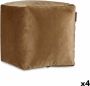 Giftdecor Velvet Poef Ezra 4 Stuks Fluweel Bruin 30 x 30 x 30 cm - Thumbnail 1