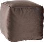 Giftdecor Velvet Poef Ezra Fluweel Taupe 30 x 30 x 30 cm - Thumbnail 1