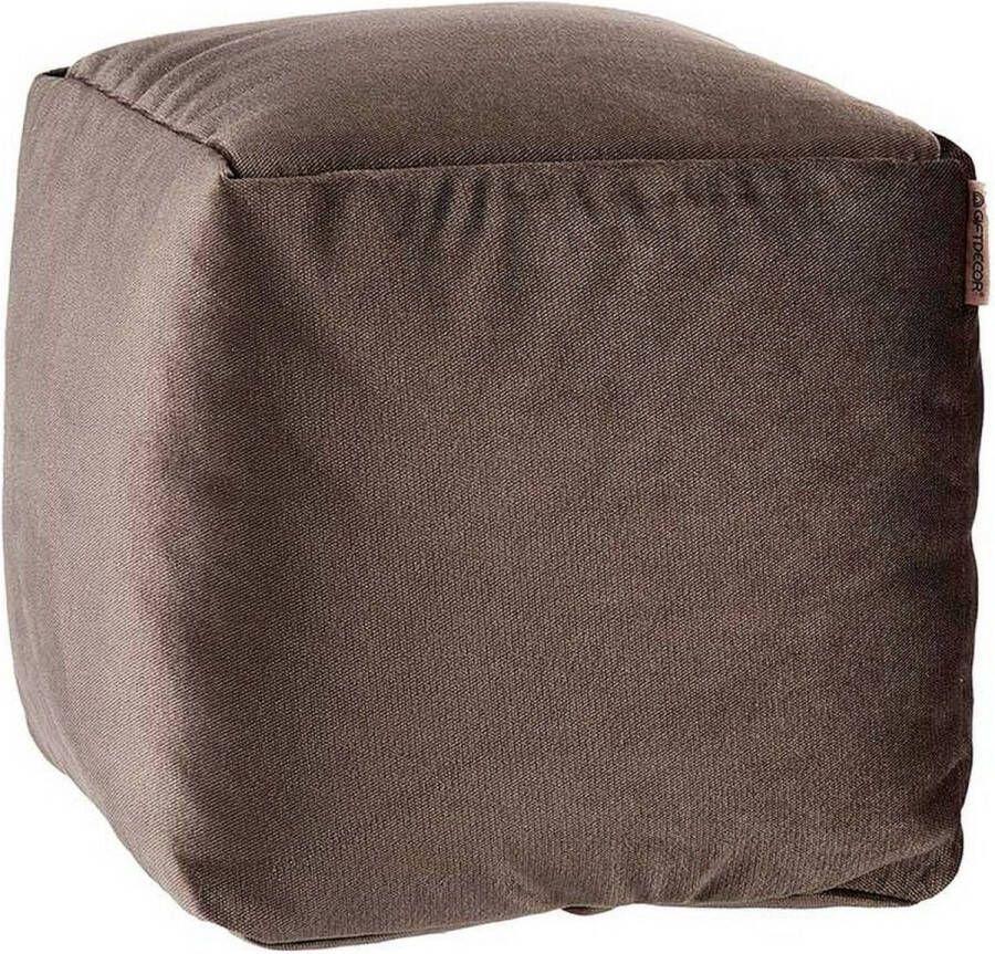 Giftdecor Velvet Poef Ezra Fluweel Taupe 30 x 30 x 30 cm