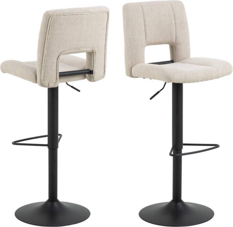 Giga Living Barkruk Beige Textiel Zithoogte 62-83cm 42x52x115cm