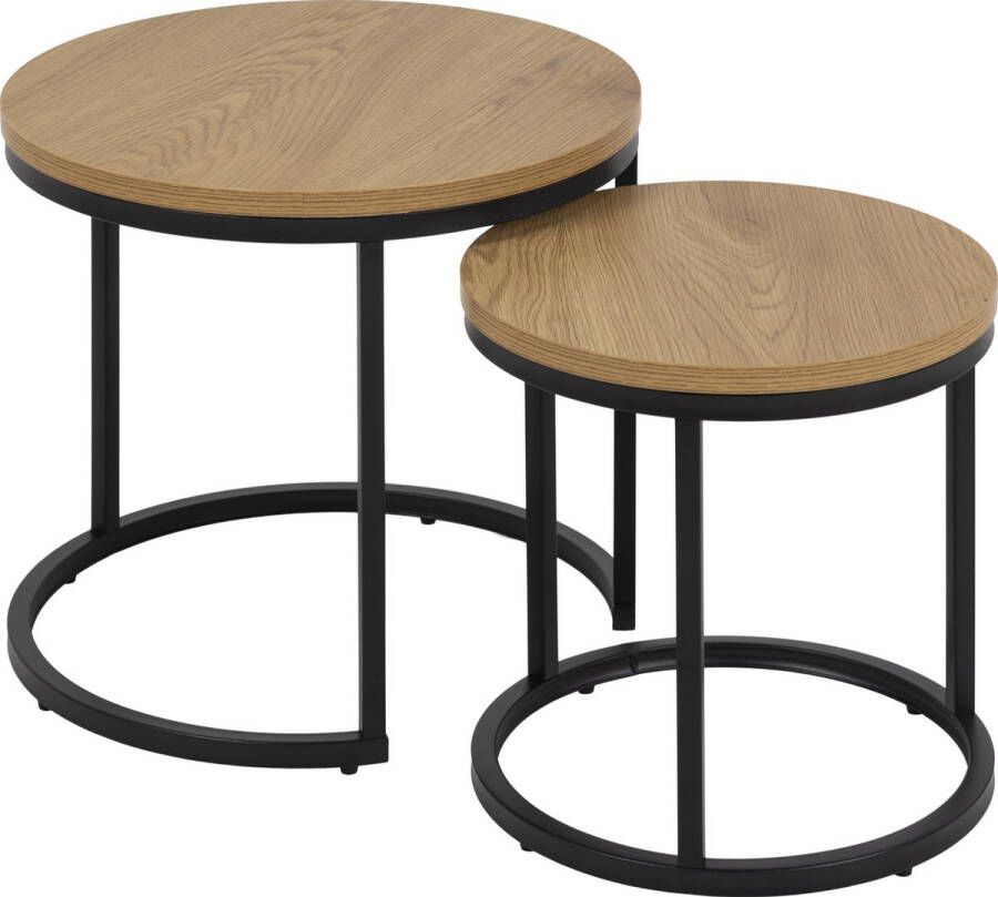 Giga Living Bijzettafel Solin Set MDF Naturel