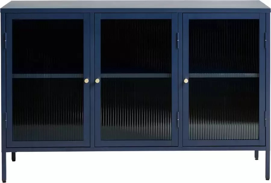 Giga Living Dressoir Metaal Blauw 132cm 3-Deurs Soft Closing Kast Bronco - Foto 2