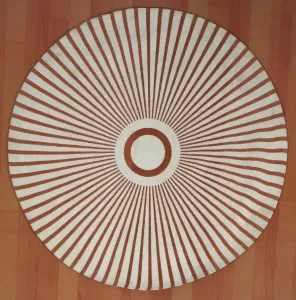 Giga Living Dutch Lifestyle Vloerkleed Durban bruin wit 120cm rond