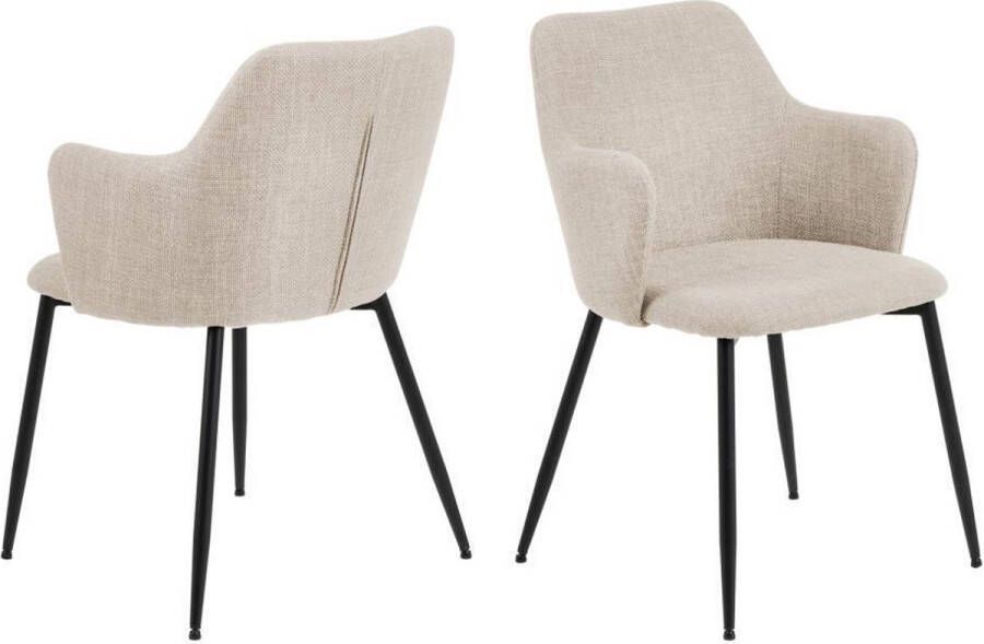 Giga Living Eetkamerstoel Beige Incl. Armleuning 58 5x55x84 5cm Set van 2 - Foto 2