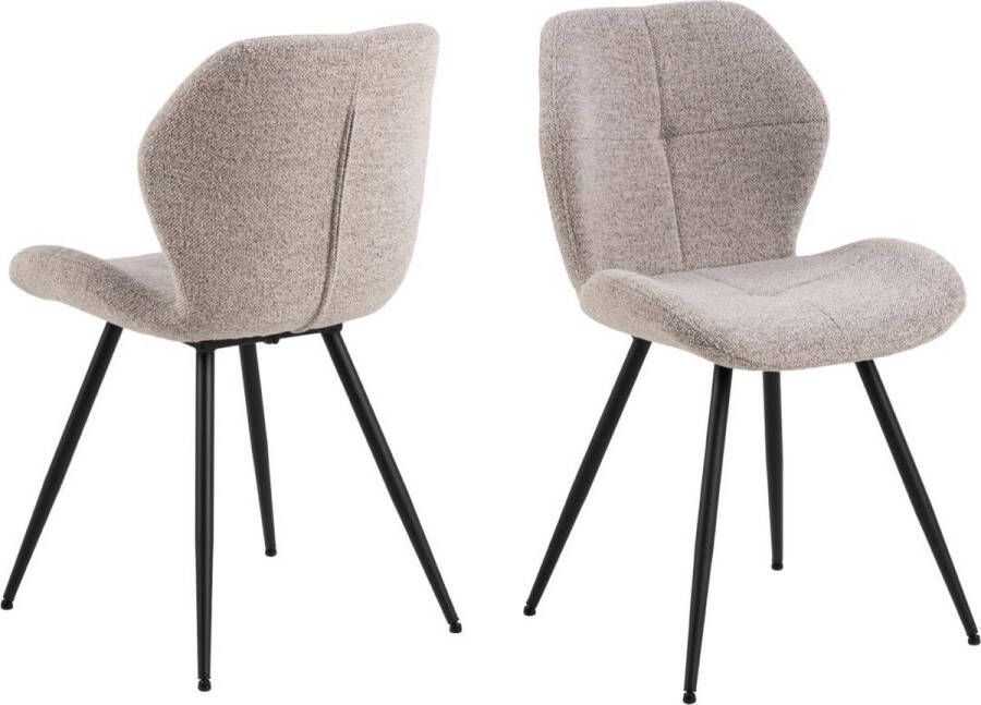 Giga Living Eetkamerstoel Beige Stof Textiel Zithoogte 47cm 48x55x82 5cm