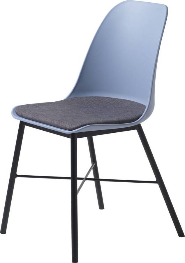 Giga Living Eetkamerstoel Blauw Stof Textiel 54x47x83cm Zithoogte 47cm Set van 2