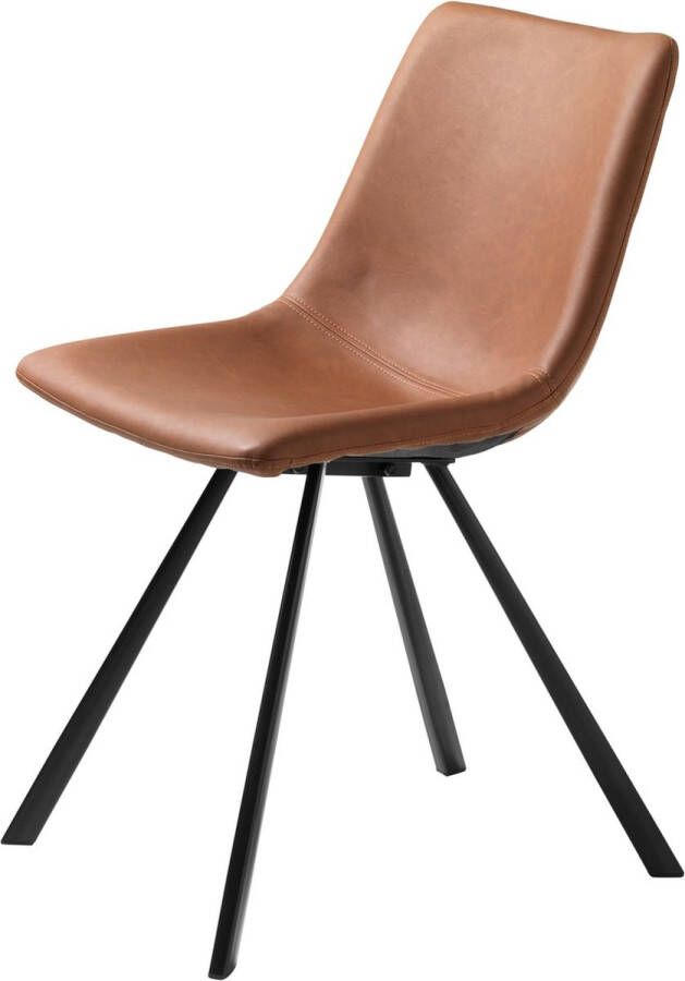 Giga Living Eetkamerstoel Bruin Kunstleer Zithoogte 47cm 54x47x78 5cm Set van 2