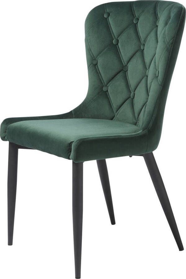 Giga Living Eetkamerstoel Donkergroen Velvet 61x57x93cm Zitdiepte 42cm