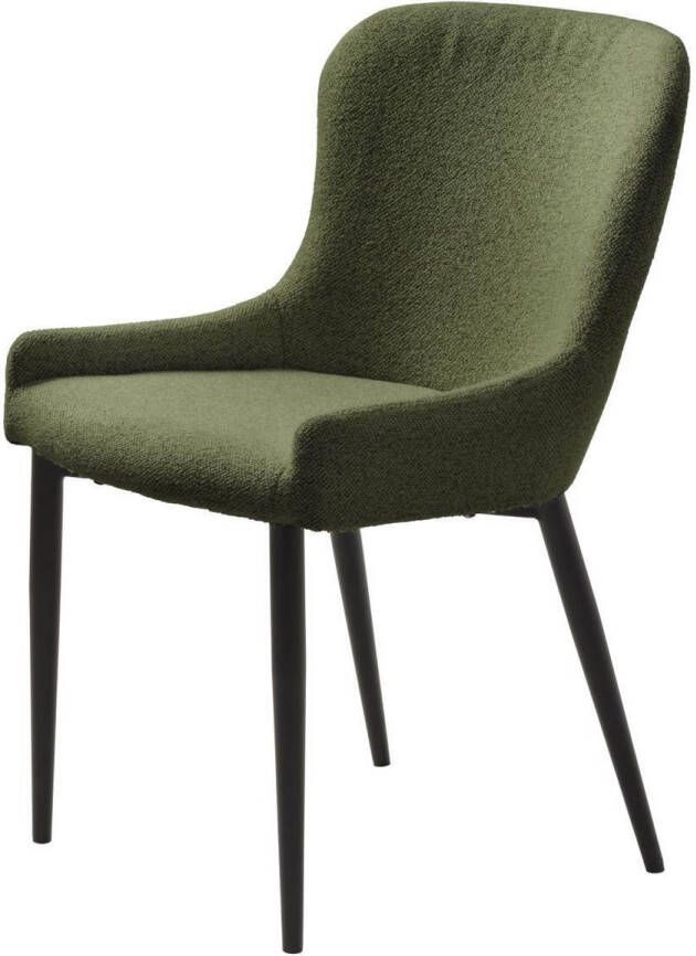 Giga Living Eetkamerstoel Groen Bouclé Zithoogte 47cm 60x52x82cm