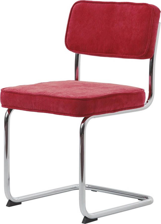 Giga Living Eetkamerstoel Ribstof Rood 54x50x84 5cm Zitdiepte 46cm Set van 4