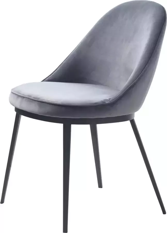 Giga Living Eetkamerstoel Steel Grijs Velvet Stoel Gain - Foto 2