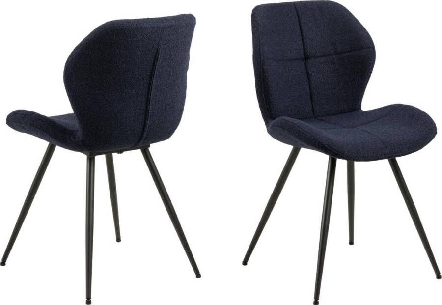 Giga Living Eetkamerstoel Stof Donkerblauw Zithoogte 47cm 48x55x82 5cm Set van 2