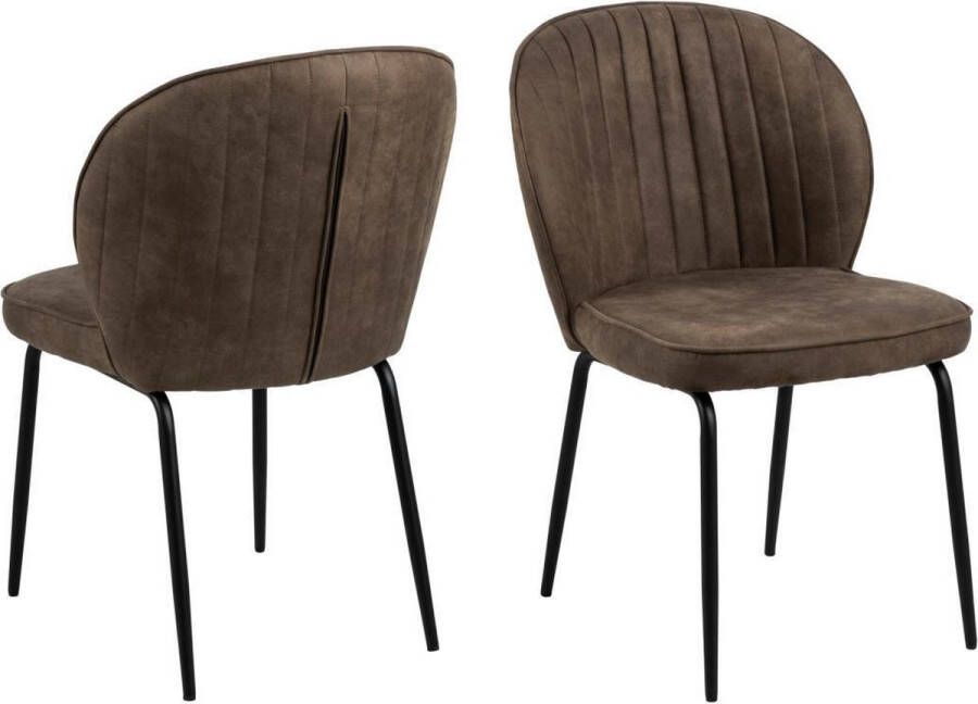 Giga Living Eetkamerstoel Velvet Bruin Zithoogte 48cm 44x47x82cm