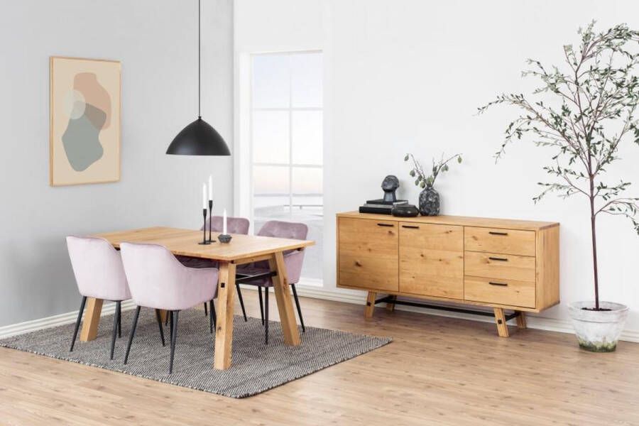 Giga Living Eetkamerstoel Zion Met Armleuning Roze Set van 2