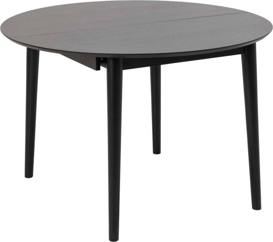 Emob Montreux Ronde Eettafel Zwart Eikenfineer Uitschuifblad 115 154x75cm - Foto 2