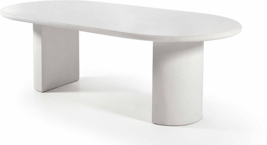 Giga Meubel Giga Living Eettafel Ovaal 230cm Beton Ciré Off White Flow - Foto 2