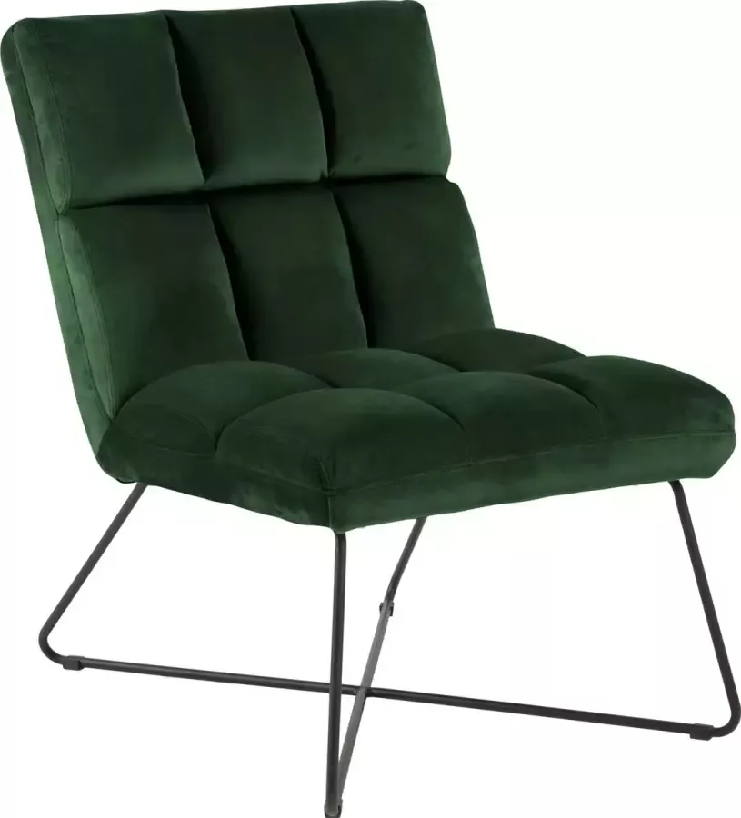 Hioshop Alice fauteuil ligstoel velours groen.
