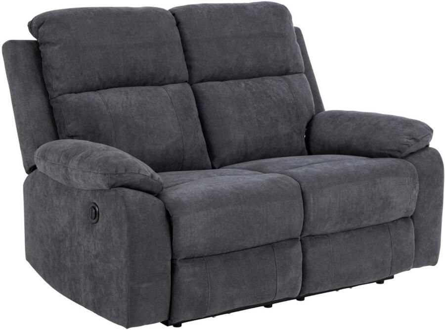 Giga Living 2-zits Bank Rinda Donkergrijs Relaxstand 144cm