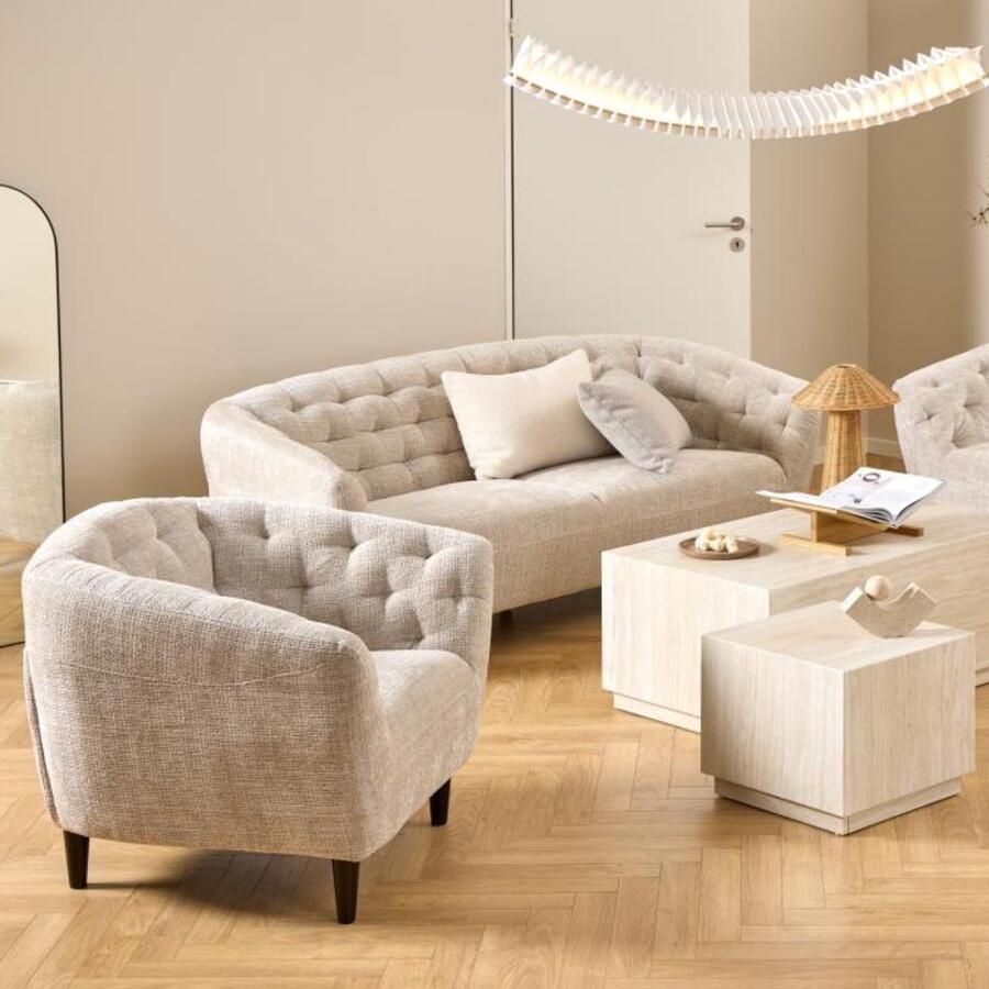 Giga Living 3-zits Bank Flora Beige Juto 191cm