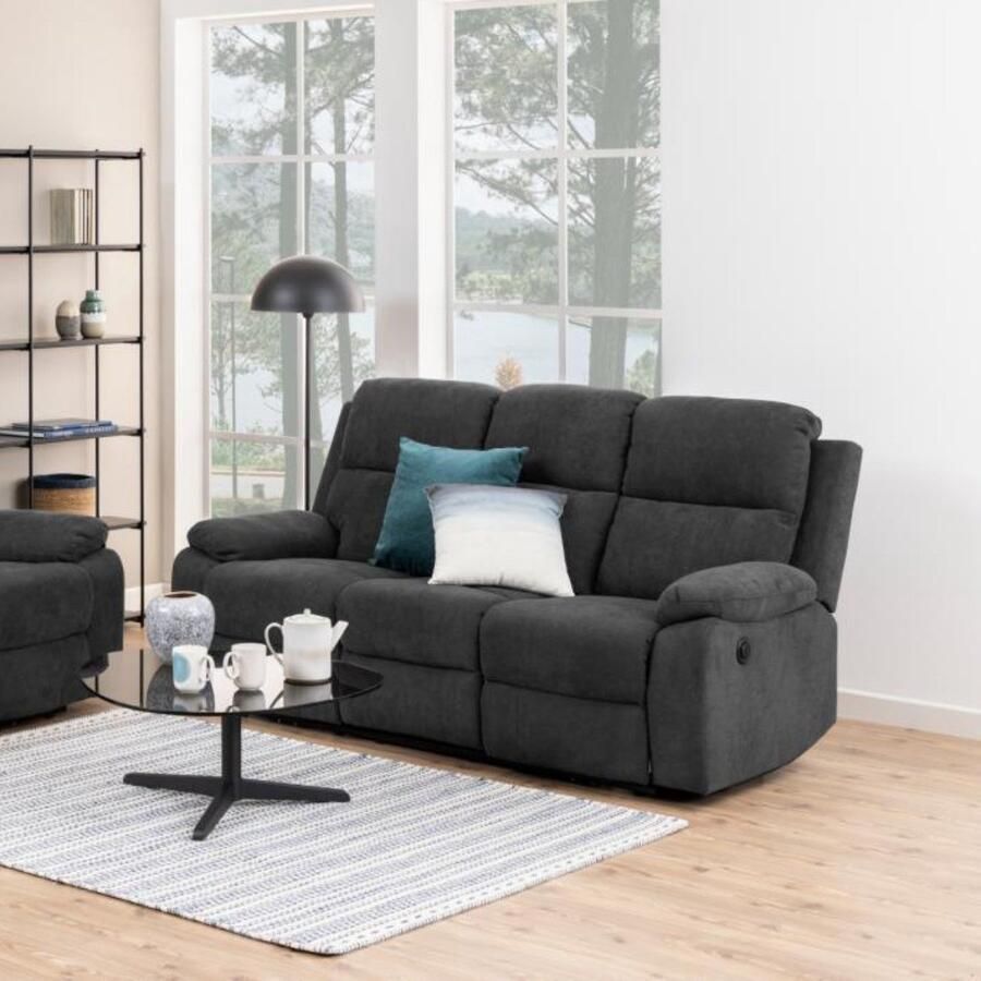 Giga Living 3-zits Relax Bank Rinda Donkergrijs 196 5cm - Foto 2