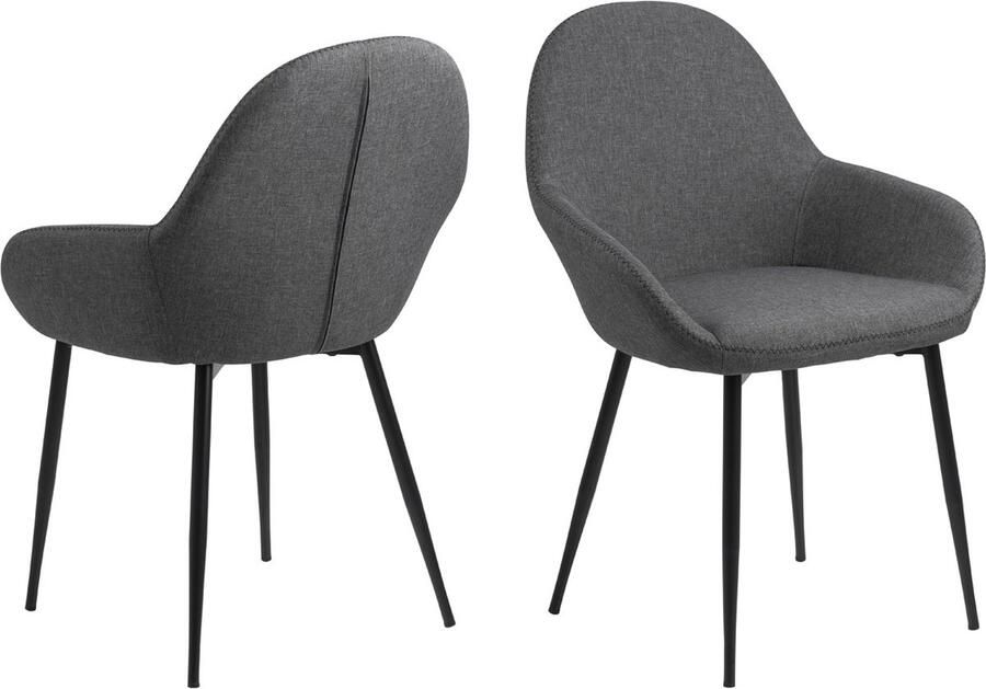 Giga Living Armstoel Coriano Grijs Set van 2