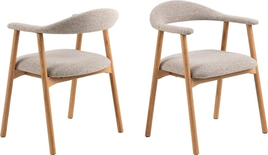 Bendt Eetkamerstoel Gerado Eikenhout en bouclé Beige - Foto 2