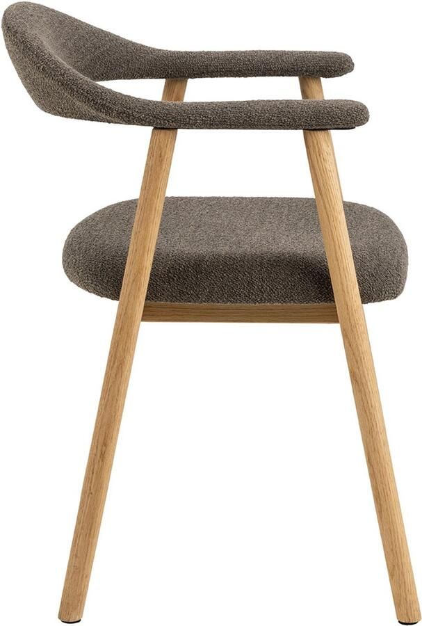 Bendt Eetkamerstoel Gerado Eikenhout en Bouclé Taupe