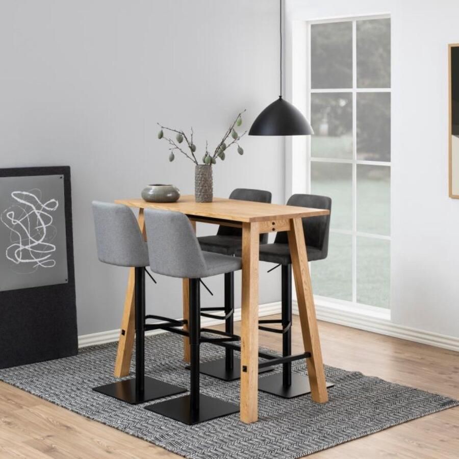 Giga Living Barkruk Asmund Antraciet Stof Zithoogte 78cm