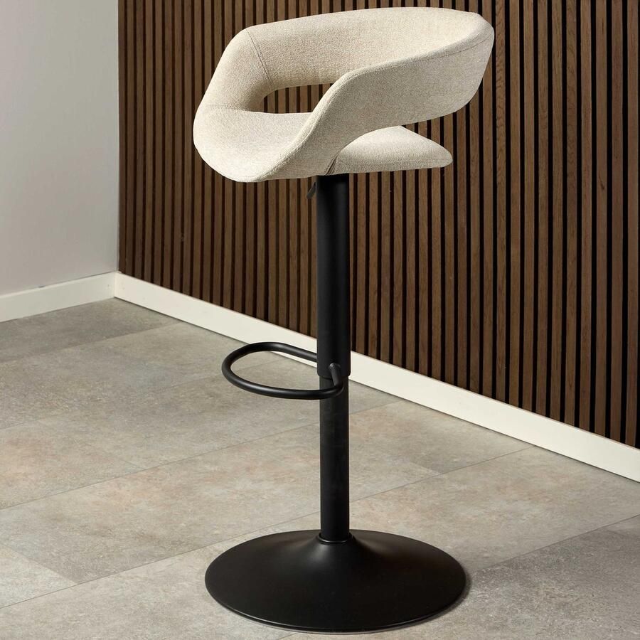 Bendt Draaibare Barkruk Pia Chenille Zand (zithoogte 59-80cm)
